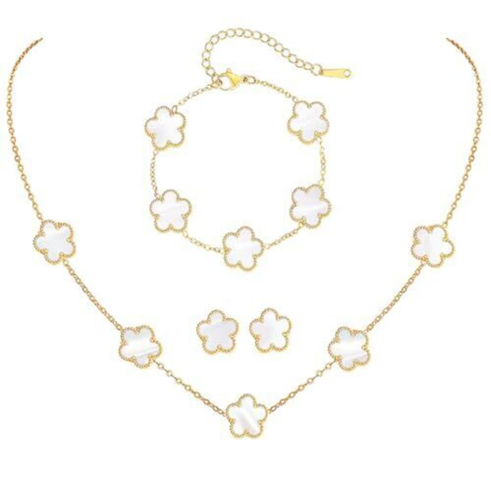 1832 18K Gold-Plated Four Leaf Clover Bracelet ,Adjustable lucky Bracelet